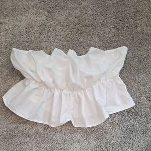 White Ruffled Strapless Rop